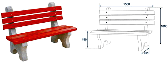 Chair Bench with Back Rest